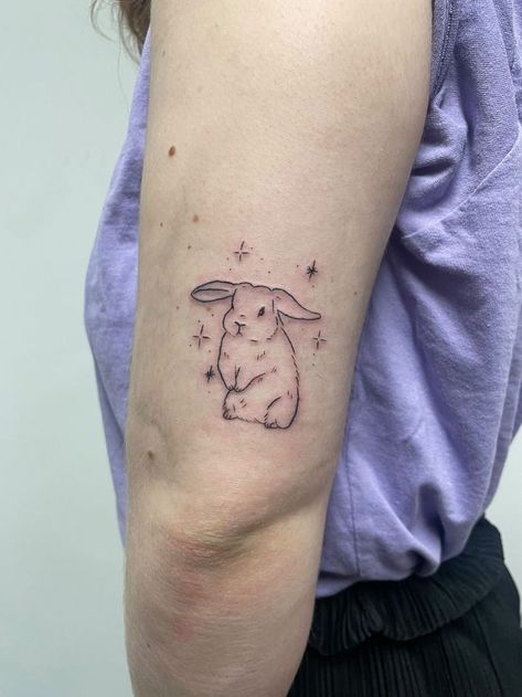 Line Work Bunny Tattoo, Fairy Rabbit Tattoo, Floppy Eared Bunny Tattoo, Fairy Bunny Tattoo, Angel Bunny Tattoo, Cute Rabbit Tattoo, Cute Bunny Tattoo, Peter Rabbit Tattoos, Tattoo Rabbit