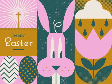 Easter Packaging Design, Easter Sunday Graphic Design, Easter Design Poster, Easter Event Poster, Easter Graphic Design Poster, Easter Graphic Design, Happy Easter Poster Design, Gallery Wall Nursery, Identity Design Inspiration