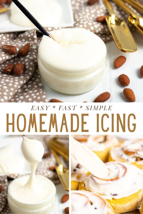 Smooth Icing Recipe, White Drizzle Icing Recipe, Easy Homemade Icing 3 Ingredients, Icing For Cakes Easy, How To Make Homemade Icing, Homemade Glaze Icing, Easy Icing Recipe For Cake, Quick Icing Recipe, Homemade Icing For Cake