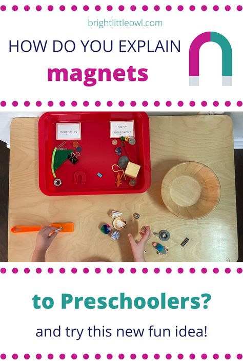 Kindergarten Magnet Lesson, Magnets Preschool Activities, Magnetic Activities For Preschoolers, Preschool Magnet Activities, Magnet Activities For Preschool, Magnets Preschool, Montessori Science Activities, Magnet Lessons, Magnet Experiments