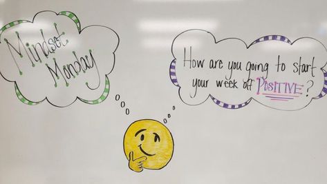 Motivational Monday Activities, Mindset Monday Questions, Whiteboard Days Of The Week, Mindful Monday Classroom, Monday Activities, Snoopy Space, Morning Questions, Whiteboard Activities, Whiteboard Writing