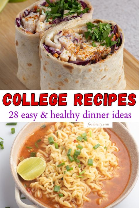 Healthy Easy Food Recipes College Students, Dorm Room Meal Prep, Cheap College Recipes, Easy Chicken Recipes For College Students, College Dorm Meal Ideas, Super Simple Healthy Meals, College Student Dinner Ideas, Student Recipes Healthy, College Student Lunch Ideas