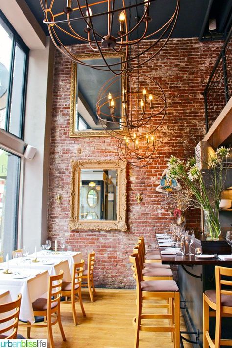 Mucca Osteria, Italian Restaurant in Portland, Oregon.  love...Love...LOVE...Portland, Oregon. -Penny- Italian Restaurant Decor, Italian Interior Design, Italian Interior, Luxury Restaurant, Italian Home, Modern Restaurant, Brick Walls, Restaurant Interior Design, Decoration Inspiration