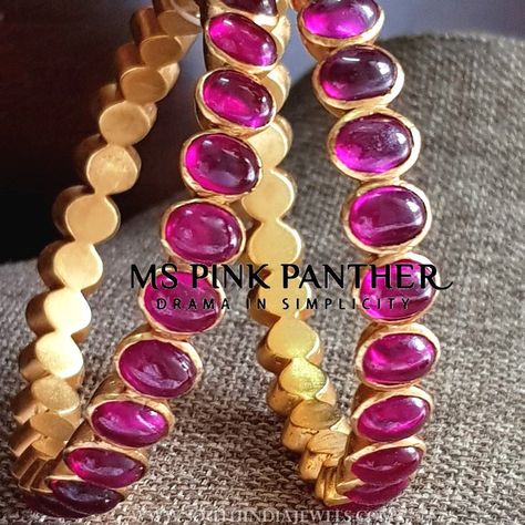 Beautiful gold plated bold antique ruby bangle. For inquiries please contact the seller below. Seller Name : Ms Pink Panther Facebook : https://www.facebook.com/MISSPINKPANTHERJEWELLERY/ Contact : +91 95855 95689 Instagram : https://www.instagram.com/mspinkpantherjewel/ Website : http://www.mspinkpanther.com/ Related PostsGold Plated Antique Ruby Bangle From Ms Pink PanthersAntique Kada Bangles From Ms Pink PanthersAntique Pearl Ruby BangleGold Ruby Bangle … Pearl Bangles Gold, Pearl Bangles, Gold Bangles Indian, Stone Bangles, Ruby Bangles, Colorful Bangles, Neck Pieces Jewelry, Churidar Designs, Bangles Gold