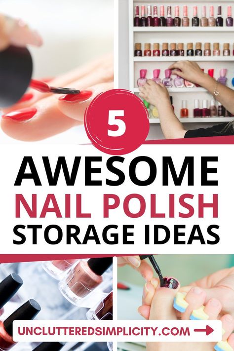 Looking for inspiration to store your collection of nailpolish? Here are the best nail polish store ideas for you! Storage For Nail Polish, Nail Polish Organizer Diy, Nail Art Storage Ideas, Nail Polish Display Ideas Shelves, How To Store Nail Polish, Nail Supply Organization Ideas At Home, Diy Nail Organizer Ideas, Nail Products Organization, How To Organize Nail Supplies