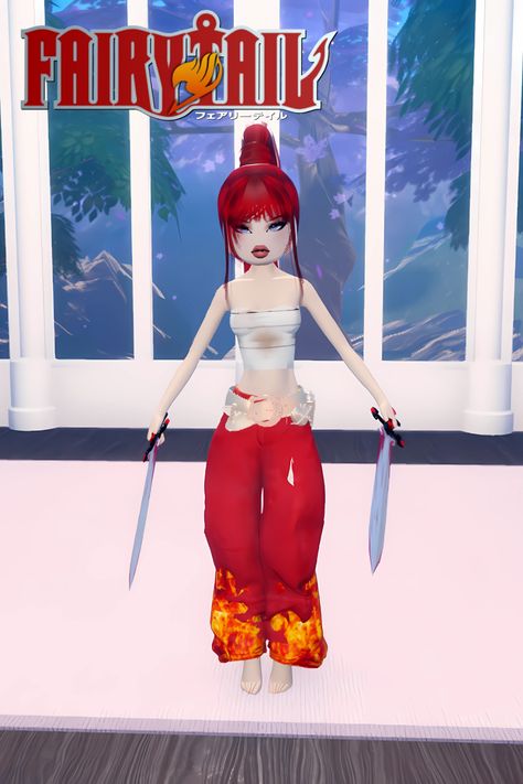 Roblox Dress to Impress look inspired by the Fairy Tail Character Erza Scarlet Anime Outfit Ideas, Roblox Dress, Anime Outfit, Tail Dress, Fairy Tail Characters, Erza Scarlet, The Fairy, Fairy Tail, Scarlet