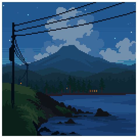 Pixel Art Mountain Pixel Art, Pixel Mountain, Pixel Environment, 8 Bit Art, Pixel Art Tutorial, Color Wallpaper Iphone, 8bit Art, Color Wallpaper, Poster Size Prints