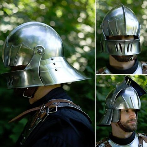 Gothic European Sallet Helmet - 18g Sallet Helmet, Medieval Festival, Helmet Armor, Medieval Helmets, Medieval Gothic, Historical Reenactment, Knight Armor, Replica Prop, Suit Of Armor