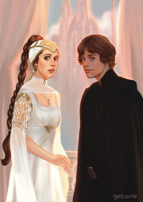 Luke And Padme, Luke And Leia Fanart, Princess Leia Fanart, Anakin And Leia, Leia Organa Fanart, Leia Fanart, Princess Leia Art, Skywalker Family, Luke Leia