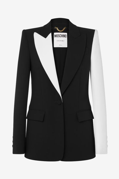 Black And White Blazer, Abayas Fashion, White Blazer, Fall 2024, Moschino, Blazer, Black And White, White, Clothes