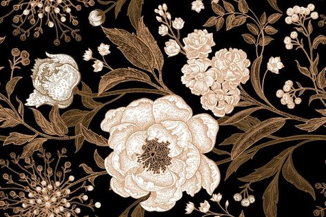 Peonies And Roses, Large Scale Floral, Diy Tattoo, Golden Rose, Arte Floral, Epic Art, Nature Wall Art, Floral Vintage, Samoa