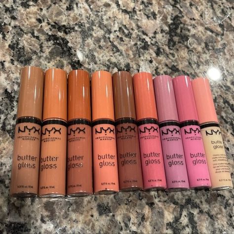 NYX Buttergloss Nyx Butter Gloss Aesthetic, Nyx Lipgloss, Nyx Products, Nyx Makeup Products, Lip Gloss Nyx Butter, Nyx Butter Gloss Cinnamon Roll, Nyx Brownie Drip Butter Gloss, Nyx Goal Getter, Nyx Lip Gloss