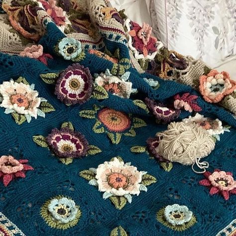 Crochet Fruit Blanket, Crochet Fruit Cardigan, Fruit Garden Cal Crochet, Fruit Garden Crochet, Garden Crochet Blanket, Meadow Blanket Crochet, Crochet Challenge, Jane Crowfoot, Garden Crochet