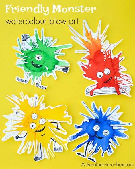 Blow Art, Friendly Monster, Blow Paint, Monster Craft, Rainy Afternoon, Monster Crafts, Recycled Art Projects, Art Projects For Adults, Projects For Adults