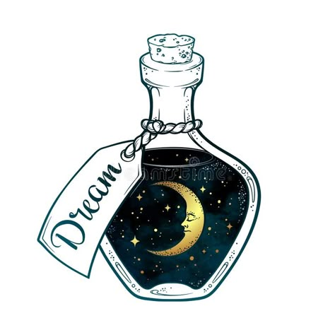 Electric Witch, Dreamer Tattoo, Stars Vector, Tattoo Vector, Bottle Drawing, Bottle Tattoo, Space Drawings, Couple Drawing, Drawing Eyes