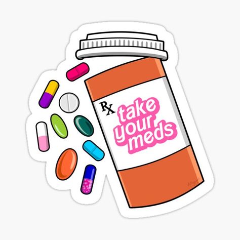 Reminder Mental Health, Medication Reminder, Take Your Meds, Medical Stickers, Cognitive Behavior, Chemical Structure, Stickers For Sale, Coping Skills, Pharmacy