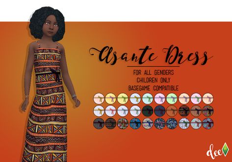 Sims 4 African, Sims 4 Toddler Clothes, Kids Clothing Labels, Sims Stories, Game Girl, Preteen Clothing, Crochet Baby Dress Pattern, Ivory Flower Girl Dresses, Sims 4 Toddler