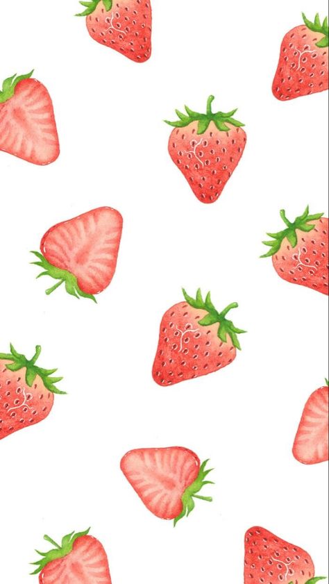 Strawberry Pattern Wallpaper, Strawberry Phone Wallpaper, Strawberry Wallpaper Aesthetic, Wallpaper Corazones, Iphone Backgrounds Tumblr, Strawberry Wallpaper, Strawberry Background, Wallpaper Horizontal, Cute Summer Wallpapers