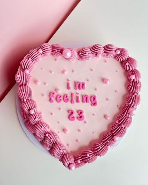 23 Heart Birthday Cake, 23 Birthday Cake Heart, 23 Heart Cake, 22 Heart Cake, 23 Birthday Cake For Her, Heart Cake With Pearls, Heart Cakes Aesthetic, 23 Cake Birthday, Heart Cake Simple