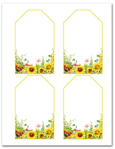 These free printable Sunflower Hanging Gift Tags are perfect for gifts, labels, organizing, and more. Free Printable Tags Templates, Gift Tag Template Free Printable, Printable Sunflower, Sunflower Printable, Sunflower Cards, Free Printable Tags, Free Printable Gifts, Free Printable Gift Tags, Gift Tag Template