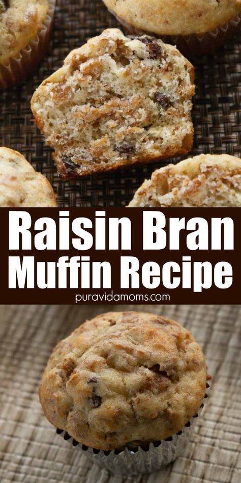 Rasin Bran Muffins, Raisin Bran Cereal Muffins, Bran Cereal Muffins, Raisin Bran Muffin Recipe, Bran Muffin Recipe, Fiber Breakfast, Bran Muffins Healthy, Raisin Bran Cereal, Raisin Bran Muffins