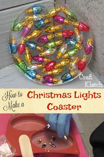 Easy Christmas Lights, Coaster Diy, Coaster Resin, Epoxy Projects, How To Make Resin, Diy Christmas Lights, Resin Crafts Tutorial, Friend Crafts, Christmas Light Bulbs