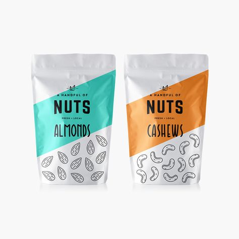 Nuts Packaging Ideas, Nut Packaging, Organic Food Packaging, Nuts Packaging, Healthy Food Branding, Custom Product Packaging, Standing Pouch, Cooking Kit, Ads Creative Advertising Ideas