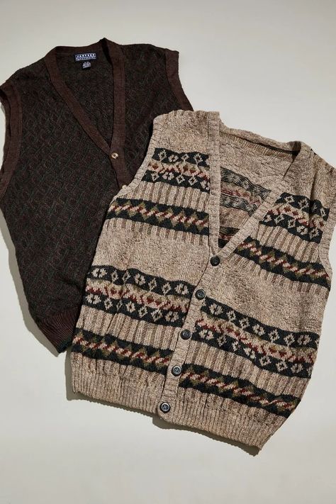 Vintage Sweater Vest, Patterned Sweater, Sweater Vests, Urban Renewal, Swaggy Outfits, Vintage Sweater, Pattern Sweater, 가을 패션, A Pattern