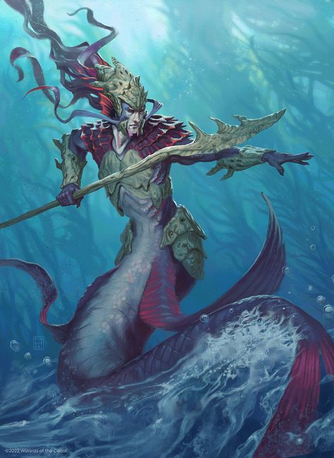 p Merfolk Warrior, Ganymede Art, Merfolk Character Design, Underwater Civilization, Mtg Merfolk, Pathfinder Character, Dnd Monsters, Fiction Idea, Monster Concept Art