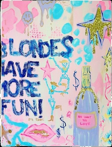 Blondes Have More Fun, More Fun, Iphone Case, Iphone, Canvas, For Sale, Pink, Blue, Art