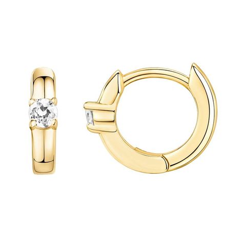 14K Gold Plated 925 Sterling Silver Post Ultra Thick Huggie Earring | Women's Mini Hoop Earrings | Gold Plated Small Hoops Second Hole Earrings, Small Gold Hoop Earrings, Stud Fashion, Small Gold Hoops, Mini Hoop Earrings, Zirconia Earrings, Huggie Earrings, Cuff Earrings, Earrings Collection