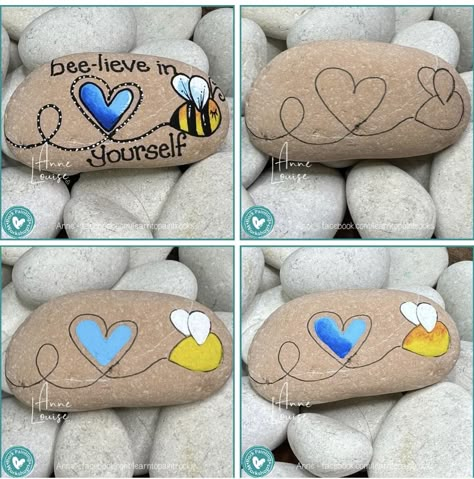 Rock Kunst, Diy Rock Art, Stone Art Painting, Painted Rocks Kids, Happy Stones, Painted Rocks Diy, Rocks Painted, Painted Rock Ideas, Rock Painting Patterns