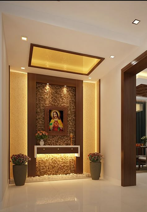 Home Altar Catholic, Prayer Room Ideas, Altar Ideas, Altar Design, Temple Design For Home, Pooja Room Door Design, Casa Country, Kerala House Design, Pooja Room Design