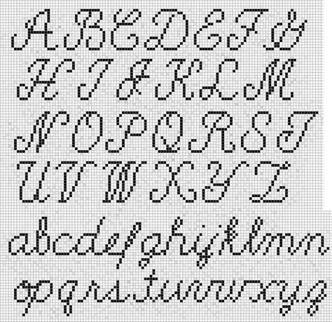 Giant cross stitch or needlepoint alphabet Cross Stitch Letter Patterns, Script Alphabet, Monogram Cross Stitch, Cross Stitch Alphabet Patterns, Cross Stitch Fonts, Alphabet Charts, Cross Stitch Letters, Cursive Letters, Embroidery Letters