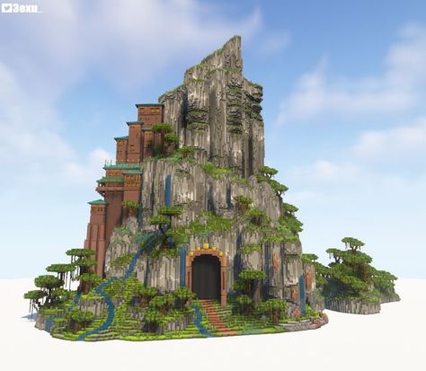 Base In Mountain Minecraft, Epic Minecraft Bases, Elven Buildings Minecraft, Minecraft Mountain City, Minecraft Mountainside, Mountain Minecraft Houses, Minecraft Dam, Mountains Minecraft, Minecraft Elven