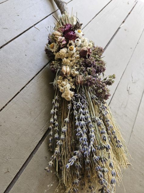 Lavender Nigella Broom Corn Witch Besom - Etsy