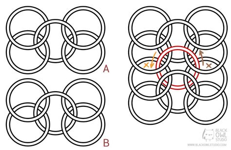 How To Chainmail, Chainmail Drawing, Chainmail Patterns Tutorials, Chainmail Diy, Chainmaille Jewelry Patterns, Chain Maille Patterns, Chainmail Patterns, Celtic Knot Jewelry, Jump Ring Jewelry