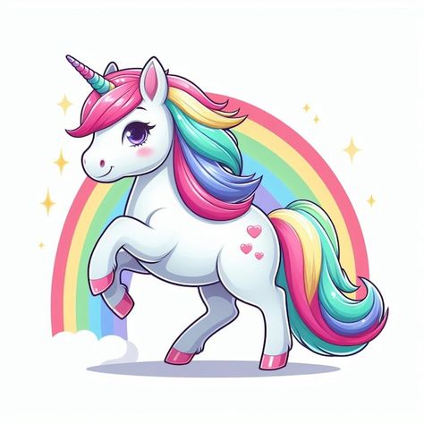 Ilustración de dibujos animados de unico... | Premium Vector #Freepik #vector #fondo #blanco #encantador #hermoso Unicorn Pics, Pink Unicorn Party, Pony Cartoon, Unicorn Cartoon, ليلو وستيتش, Unicorn Images, Color Flashcards, Unicorn Drawing, School Frame