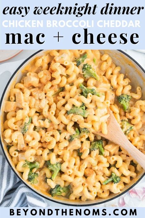 Chicken and broccoli mac and cheese is an easy weeknight meal loaded with sharp cheddar cheese, juicy chicken and tender broccoli coated in a super creamy cheese sauce. Brocolli Mac And Cheese, Broccoli Cheddar Mac And Cheese, Cheese And Broccoli Pasta, Broccoli Mac And Cheese, Cheddar Cheese Recipes, Broccoli Cheddar Chicken, Chicken Broccoli Cheese, Creamy Cheese Sauce, Mac And Cheese Casserole