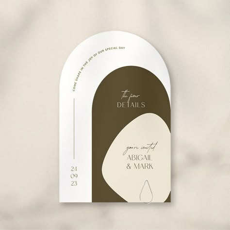 Evelyn - Arch Wedding Invitation Set Round Wedding Invitations, Arch Wedding Invites, Arched Wedding Invitation, Modern Arch Wedding, Sage Green Arch Wedding Invitations, Modern Arch Wedding Invitation, Arch Invitation, Arch Wedding Invitation, Reception Timeline