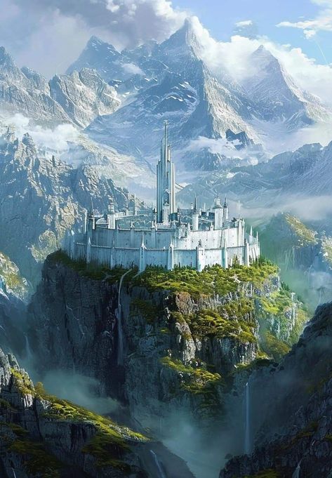 Elven City, Hidden City, Castle Art, Nature Artwork, Fantasy Images, Fantasy City, Fantasy Castle, Fantasy Setting, Fantasy Places