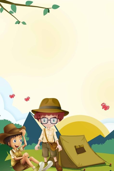 Camping Background, Camping Poster, Papan Tulis Kapur, Cartoon Frame, Camping Theme Preschool, Scout Knots, Images Cartoon, Puzzle Feed, School Frame