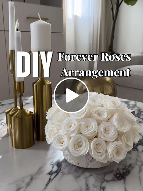 Lemon8 · DIY Forever Roses Arrangement 🌹 · @Dr. Clarissa Diy Forever Rose, Roses Centerpiece, Fake Roses, Forever Roses, Rose Centerpieces, Forever Rose, Rose Arrangements, Preserved Roses, Flower Arrangements Diy