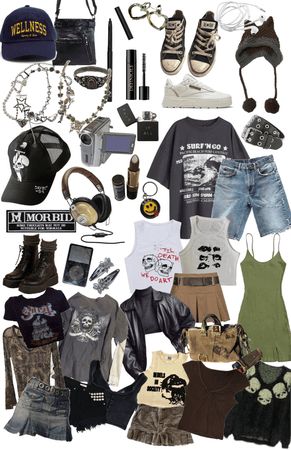 grunge Outfit | ShopLook Grunge Style Board, Grunge Moodboard Outfit, Teenage Dirtbag Clothes, Cute Summer Grunge Outfits, Actual Grunge Outfits, Grunge Outfits Inspiration, Grunge Ish Outfits, Teenage Grunge Outfits, Grunge Band Outfits