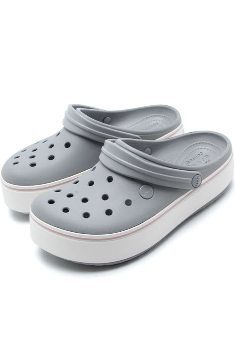 Crocs Platforms, Crocband Platform, Platform Crocs, Cheap Slippers, Crocs Fashion, Urban Shoes, Shoes Heels Classy, Crocs Crocband, Platform Clogs