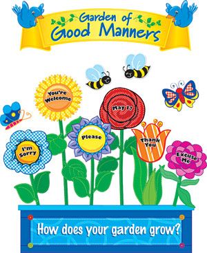 Garden Of Good Manners, Character Education Bulletin Boards, Manners Chart, Garden Theme Classroom, Classroom Bulletin Boards Elementary, Creative Teaching Press, Bulletin Board Sets, Online Teachers, Good Manners