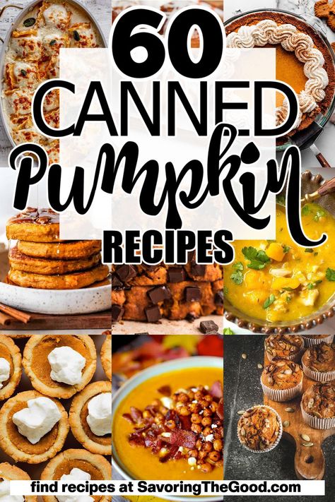 Easy pumpkin recipes using canned pumpkin, from sweet to savory. Don't let that leftover canned pumpkin go to waste this season! https://www.savoringthegood.com/canned-pumpkin-recipes/ Canned Pumpkin Recipes Easy, Recipes Using Canned Pumpkin, Pumpkin Recipes Quick, Leftover Canned Pumpkin, Recipes For Pumpkin, Easy Pumpkin Recipes, Pumpkin Monkey Bread, Spicy Pumpkin Soup, Canned Pumpkin Recipes