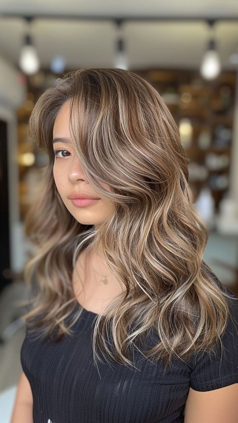 Summer's Hottest Trend: 25 Caramel Hair Color Ideas You Need to Try Frame Hair Color, Brown Hair With Blonde Babylights, Face Framing Babylights, Natural Babylights, Hair Color With Highlights Ideas, Caramel Babylights, Caramel Hair With Blonde Highlights, Balayage And Babylights, Hair Color Ideas With Highlights