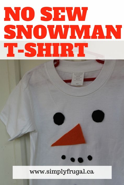 No-Sew Snowman T-Shirt Sew Snowman, Shipwrecked Vbs, Christmas Costumes Women, Diy Christmas Shirts, Snowman Costume, Homemade Christmas Gift, Xmas Costumes, Snowman Dress, Diy Costumes Women