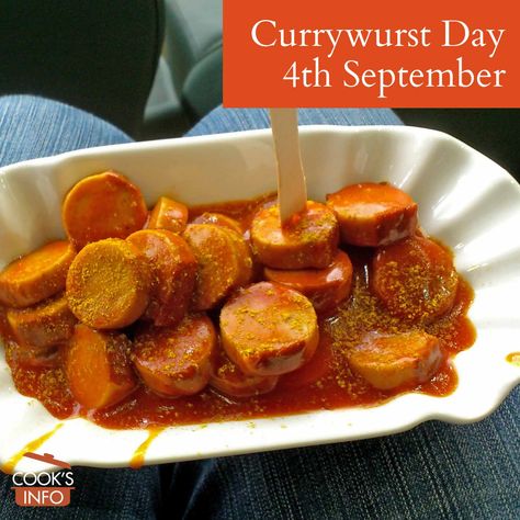 The 4th of September is Currywurst Day. It celebrates the sausage and sauce street food dish that delivers an exotic flavour at a down-to-earth price. #CurryWurstDay #TagDerCurrywurst German Curry Ketchup Recipe, Curry Ketchup Recipe, Ketchup Recipes, German Snacks, Homemade Ketchup Recipes, Traditional German Food, Curried Sausages, German Learning, Asparagus Dishes